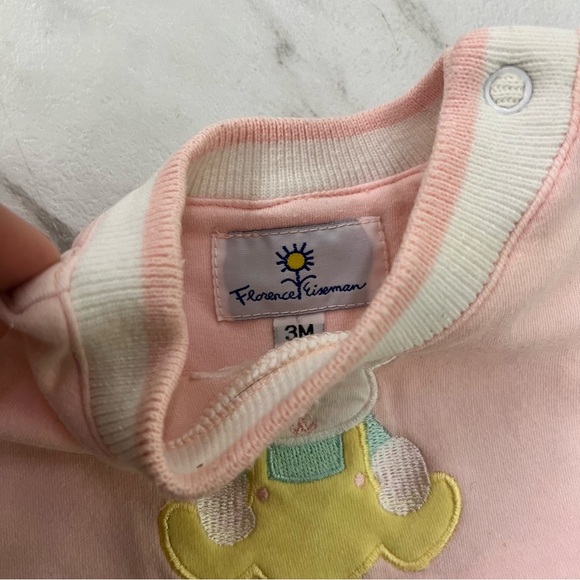 Vintage Florence Eiseman Pink Teddy Bear Onesie Size 3M - Picture 5 of 6